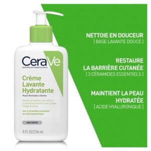 CeraVe Crème Lavante Hydratante Peaux Normales a Séches 236ml